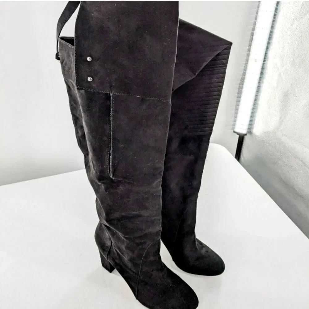 JUSTFAB RAMONA LONG SUEDE OVER THE KNEE WOMEN"S BOOTS